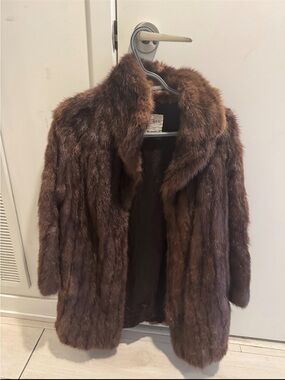 Brown Mink fur Women's Coat - Classic Plush Jacket